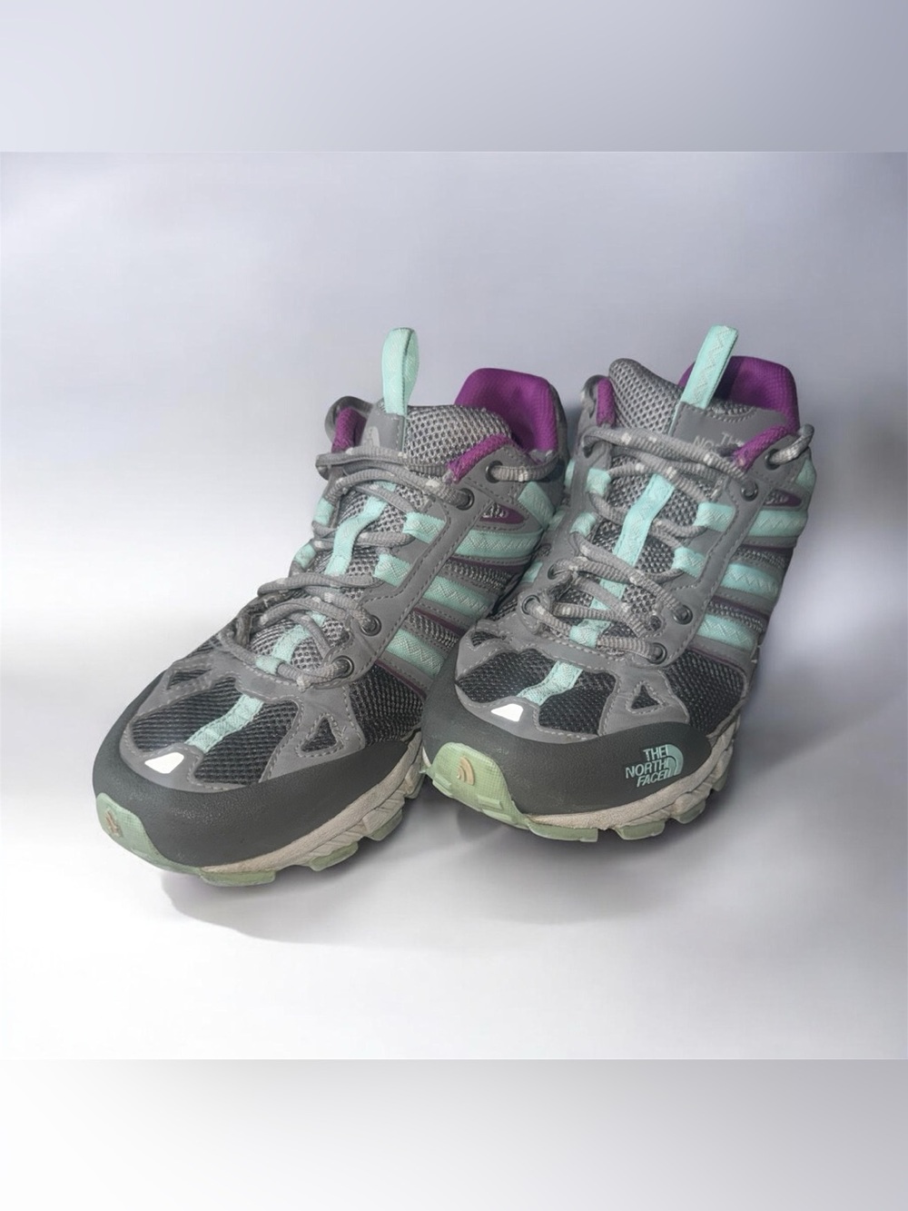 The North Face Women's Trail Running Shoes - Gray/Mint/Purple size 9